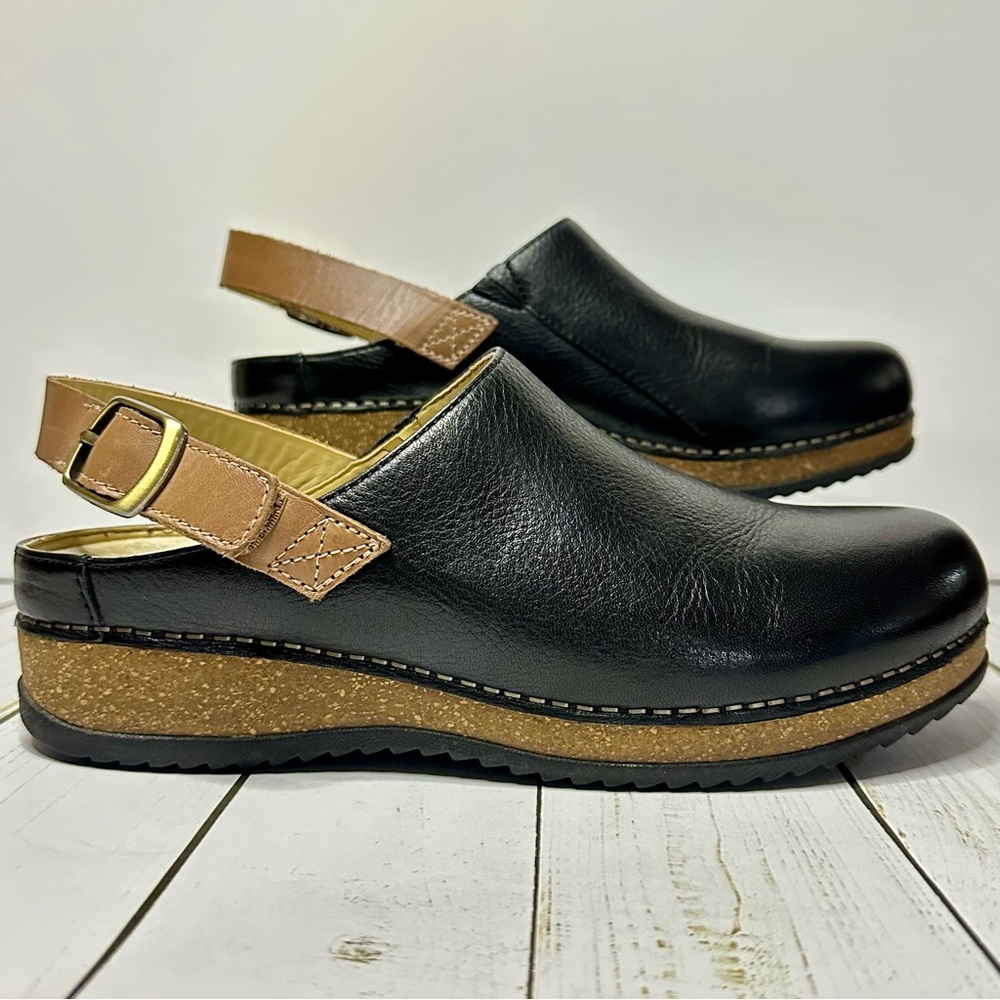 Dansko Merrin Slingback Clog Women's Sz US 9.5-10 Euro 40 Black Leather Mule